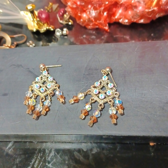Earrings with rhinestones - Picture 1 of 2